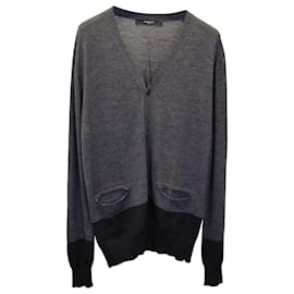 Givenchy-Cardigan com botão frontal Givenchy em lã cinza escuro-Cinza