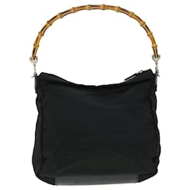 Gucci-GUCCI Bamboo Shoulder Bag Nylon 2way Black 000205805095 Auth ep1372-Black