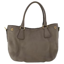 Prada-PRADA Tote Bag Leather 2way Gray Auth am4851-Grey