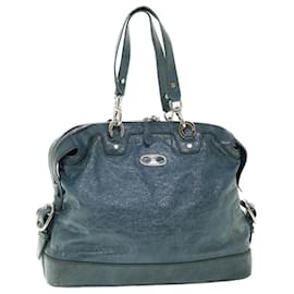 Céline-CELINE Shoulder Bag Leather Blue Auth ar10025b-Blue