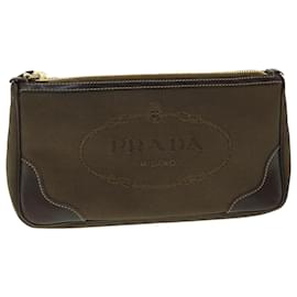 Prada-Bolso PRADA Lona Marrón Auth 50491-Castaño