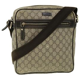 Gucci-GUCCI GG Supreme Shoulder Bag PVC Leather Beige 201448 520981 auth 50987-Beige