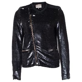 IRO, Paillettenbesetzte Bikerjacke in Grau Grau