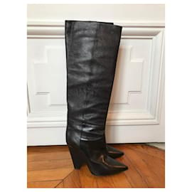 Saint Laurent-SAINT LAURENT  Boots T.eu 37.5 leather-Black