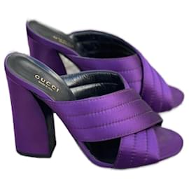 Gucci-GUCCI Sandales T.UE 38.5 chiffon-Violet