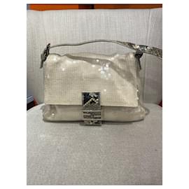 Fendi-FENDI  Handbags T.  cloth-White