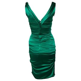 Dolce & Gabbana-DOLCE & GABBANA, Vestido drapeado em verde-Verde