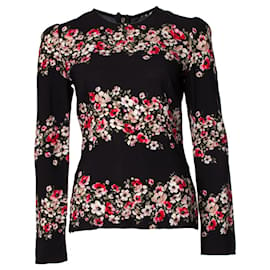 Dolce & Gabbana-DOLCE & GABBANA, Black top with floral print-Black