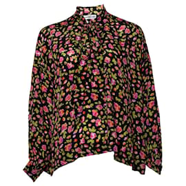 Balenciaga-balenciaga, Blusa floral com laço-Multicor