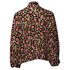 Balenciaga-Balenciaga, Blusa floreale con fiocco-Multicolore