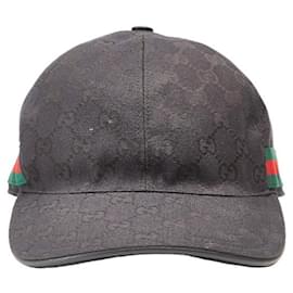 Gucci-Gorra de béisbol con tejido de lona y GG 200035-Negro