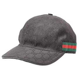 Gucci-Gorra de béisbol con tejido de lona y GG 200035-Negro