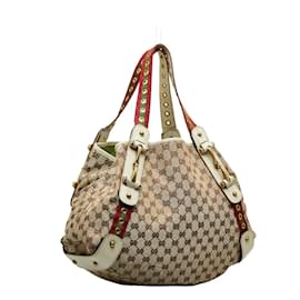 Gucci-GG Canvas Pelham Shoulder Bag 144186-Brown
