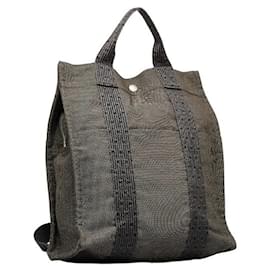 Hermès-Sac à dos Toile Herline MM-Gris