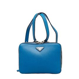 Prada Mochila de couro Saffiano Azul