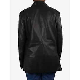 Autre Marque-Blazer de couro com peito forrado preto - tamanho UK 14-Preto