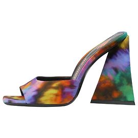 Attico Multicoloured satin patterned mules - size EU 36 Multiple colors