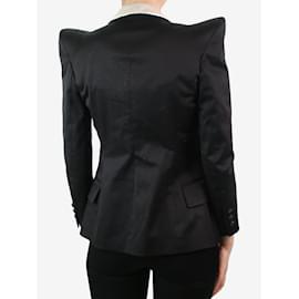 Balmain-Black crystal-embellished blazer - size UK 10-Black