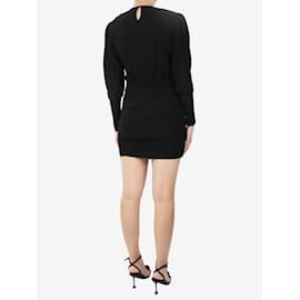 Isabel Marant-Black shoulder-padded ruched dress - size FR 38-Black
