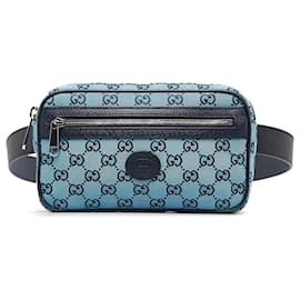 Gucci-Bolsa de cinto multicolorida Gucci Azul GG-Preto,Azul