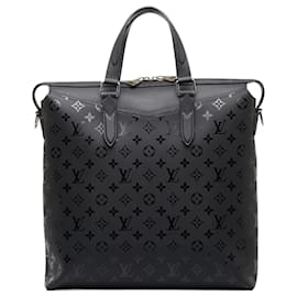 Louis Vuitton-Bolso tote Louis Vuitton negro con monograma Illusion Explorer-Negro