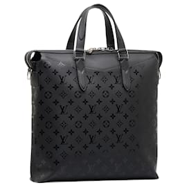 Louis Vuitton-Bolso tote Louis Vuitton negro con monograma Illusion Explorer-Negro