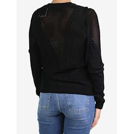 Autre Marque-Black fringed loose-knit jumper - size S-Black