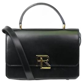 Ralph Lauren-Black RL 888 Box calfskin crossbody bag-Black