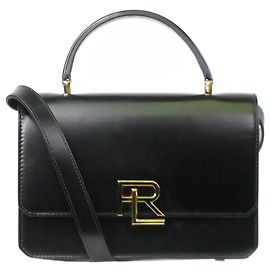 Ralph Lauren Nero RL 888 Borsa a tracolla in pelle box di vitello Nero