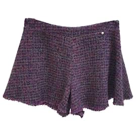 Chanel-Chanel Violet Tweed Mini Shorts-Purple