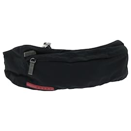Prada-PRADA Sports Waist bag Nylon Black Auth 50773-Black