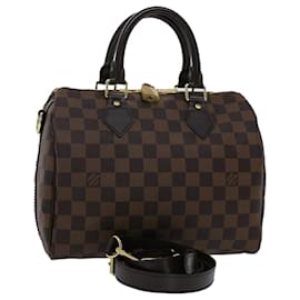 Louis Vuitton-LOUIS VUITTON Damier Ebene Speedy Bandouliere 25 Handtasche N.41368 LV Auth ar10077-Andere