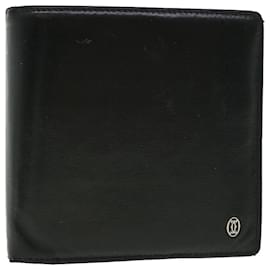 Cartier-CARTIER Wallet Leather Black Auth 50851-Black