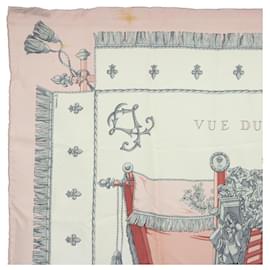 Hermès-HERMES CARRE 90 VUE DU CARROSSE DE LA GALERE LA REALE Scarf Silk Auth am4908-Pink