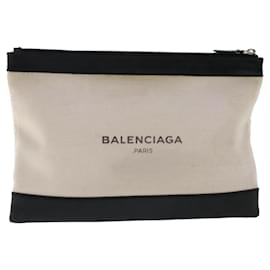Balenciaga-BALENCIAGA Clutch Bag White Black 373834 Auth ep1349-Black,White