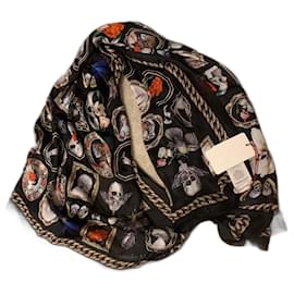 Alexander McQueen sciarpa in seta Nero