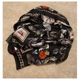Alexander Mcqueen-Alexander McQueen silk scarf-Black