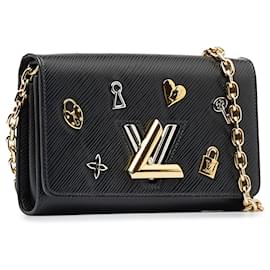Louis Vuitton-Louis Vuitton Black Epi Twist Love Lock Chain Wallet-Black