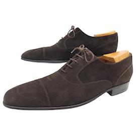 JM Weston-JM WESTON RICHELIEU SHOES 518 9D 43 BROWN SUEDE + SHOES SHAPES-Brown