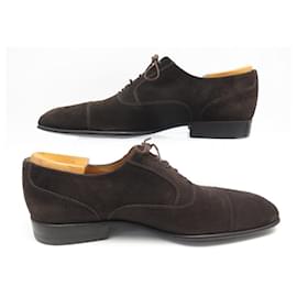 JM Weston-JM WESTON RICHELIEU SHOES 518 9D 43 BROWN SUEDE + SHOES SHAPES-Brown