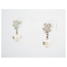 Chanel-NEW CHANEL EARRINGS CC LOGO AND CLOVERS WITH STRASS METAL EARRINGS-Golden