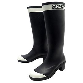 SAPATOS CHANEL BOTAS DE CHUVA G34076 38 BOTAS DE CHUVA COM CAIXA DE BORRACHA Outro