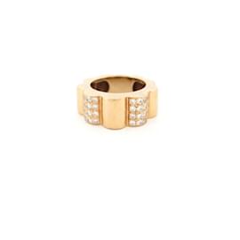 Chanel-CHANEL RING PROFILE DE CAMELIA YELLOW GOLD 18k diamonds 0.68ct 13GR GOLD RING-Golden
