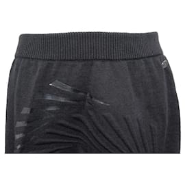 Chanel-NEUF JUPE CHANEL PATINEUSE EN NYLON NOIR P48002K0615 T42 L BLACK SKIRT-Noir