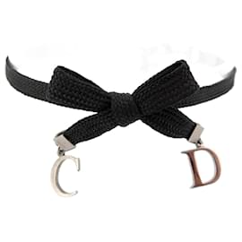 Dior-NEUF BRACELET DIOR CD NOEUD EN NYLON 17-23 CM NOIR BLACK RUBAN WRISTBAND-Noir