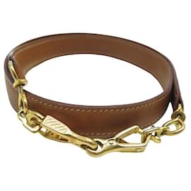Hermès-VINTAGE ANSE BANDOULIERE POUR SAC HERMES KELLY EN CUIR EPSOM GOLD SHOULDER STRAP-Camel