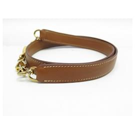 Hermès-VINTAGE ANSE BANDOULIERE POUR SAC HERMES KELLY EN CUIR EPSOM GOLD SHOULDER STRAP-Camel