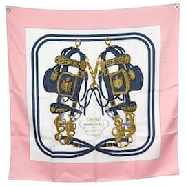 Hermès-VINTAGE SCARF HERMES BRIDES DE GALA GRYGKAR SQUARE 90 SILK SCARF-Pink
