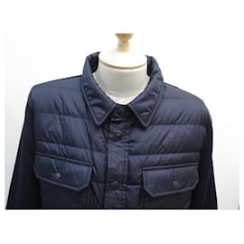 Moncler-NEW MONCLER DOWN JACKET MAGLIONE KNITTED CARDIGAN XXL 54 COATE-Navy blue