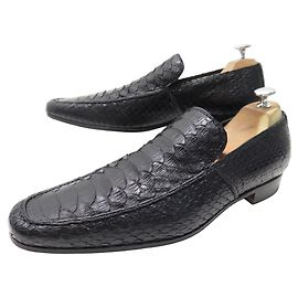 MOCASSINOS YVES SAINT LAURENT 4006 42 MOCAS DE COURO PYTHON Preto